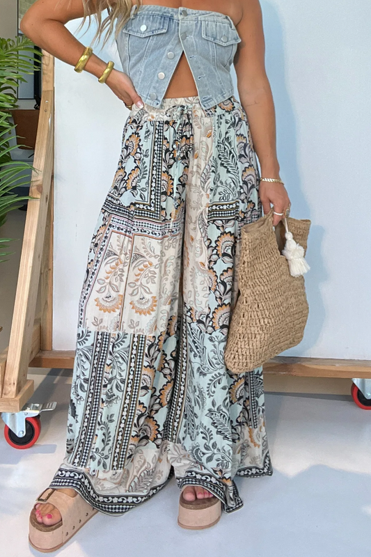 Free Spirit Boho Pants Mint Multi