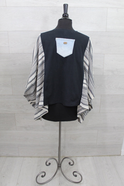 The Doors Psychedelic Style Print Bat Sleeve T-shirt (back Pocket)