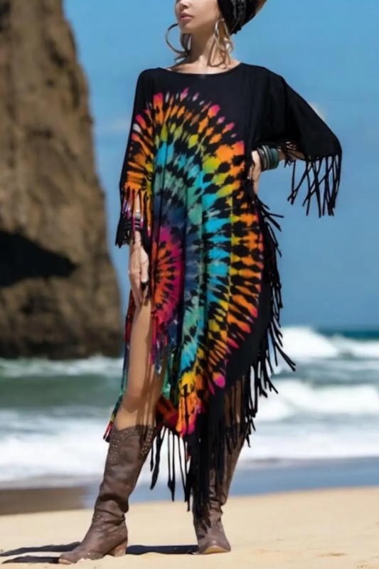 Boho Fringe Tunic Dress