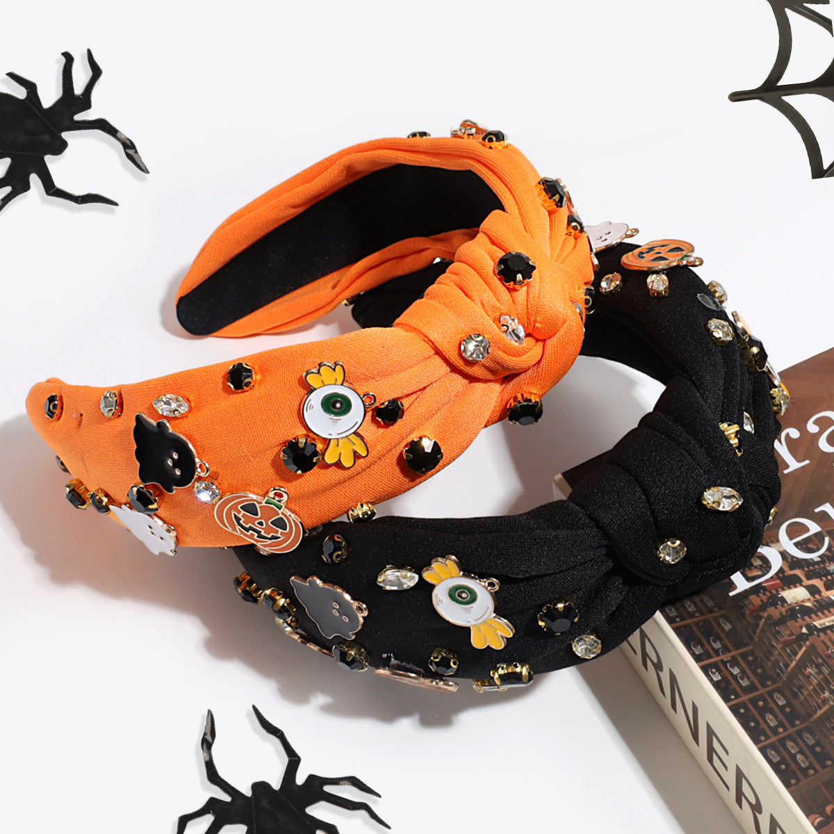 Halloween Cat & Pumpkin Charm Headbands