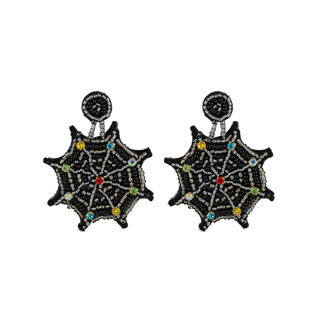 Bat Seed Bead And Sequin Earrings