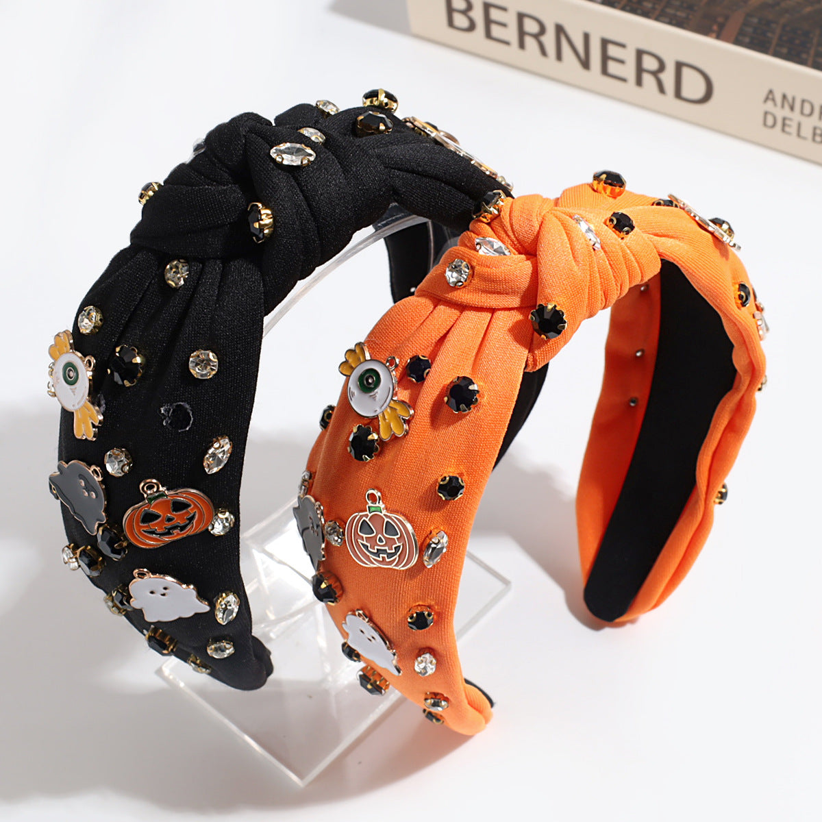 Halloween Cat & Pumpkin Charm Headbands