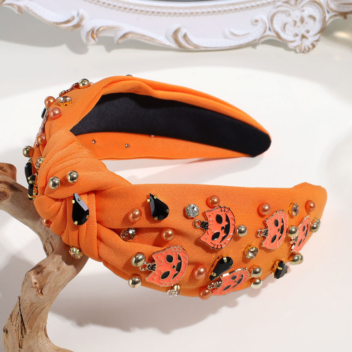 Halloween Cat & Pumpkin Charm Headbands