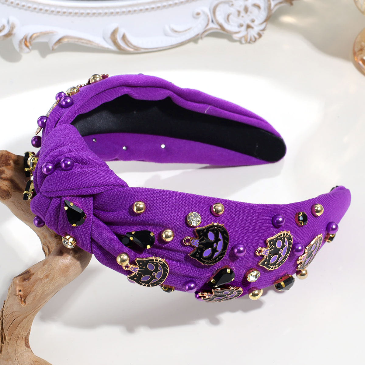 Halloween Cat & Pumpkin Charm Headbands