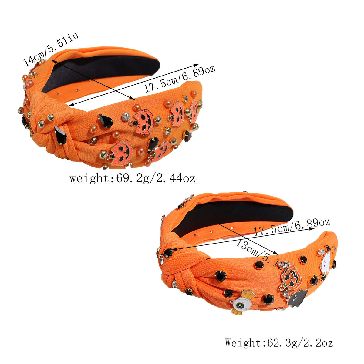 Halloween Cat & Pumpkin Charm Headbands