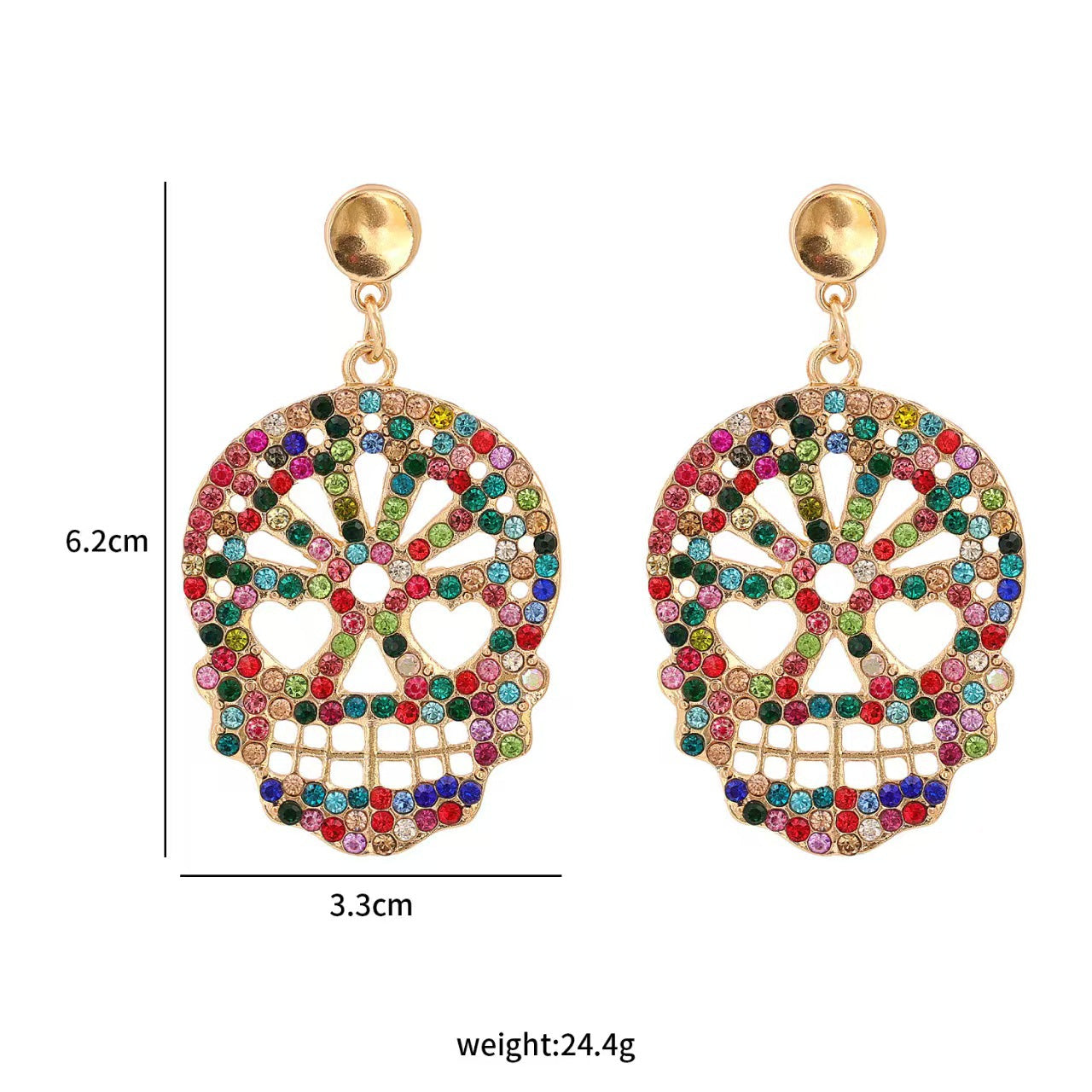 Emily Embellished Skeleton Dangle Earrings
