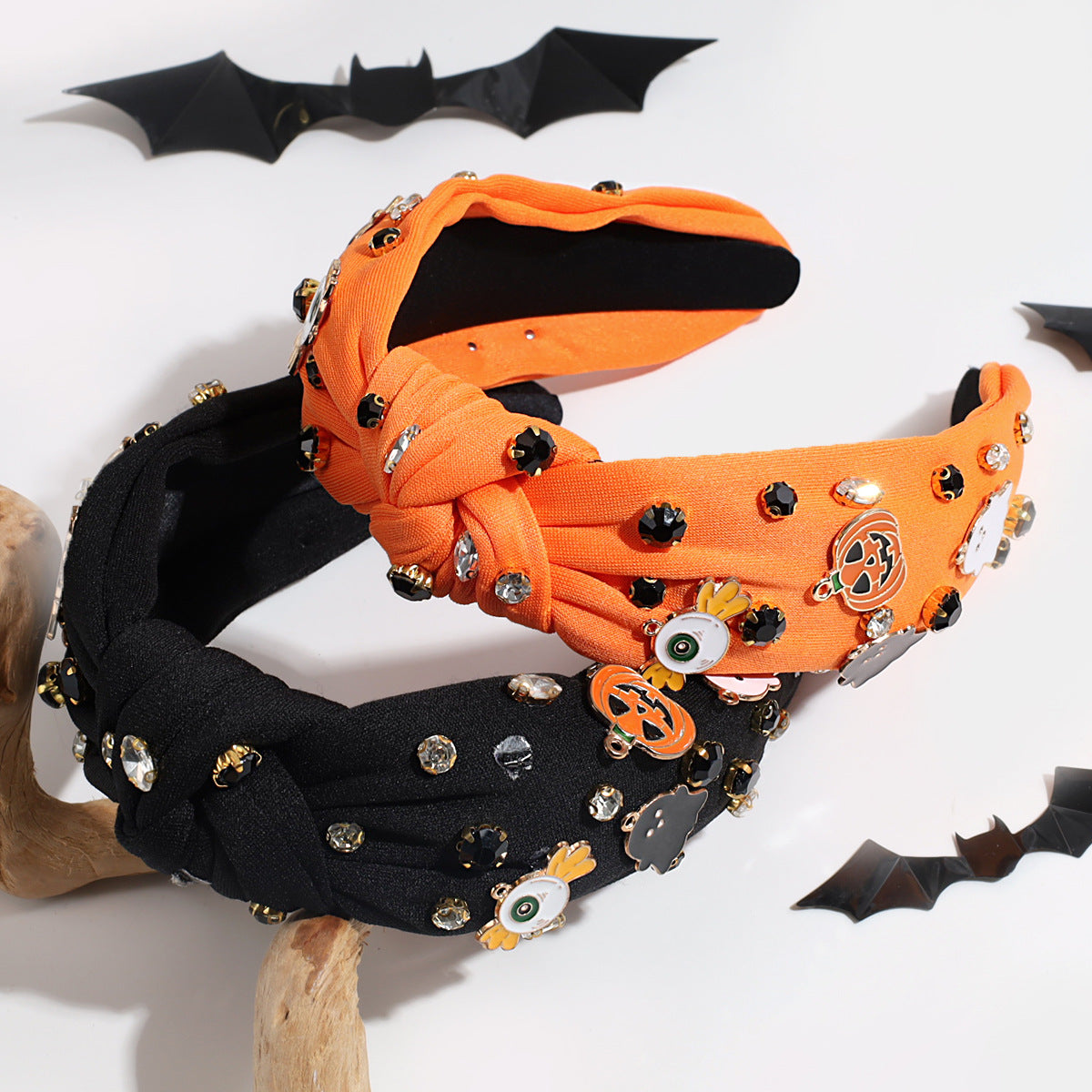 Halloween Cat & Pumpkin Charm Headbands