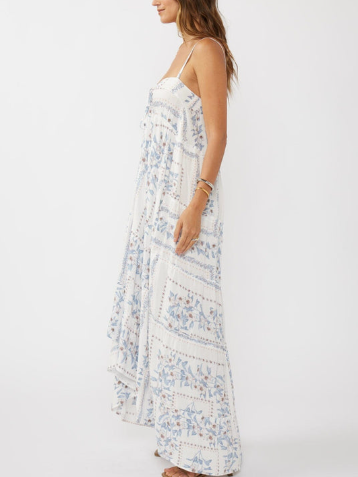Europe Shores Hi-Lo Maxi Dress Cream