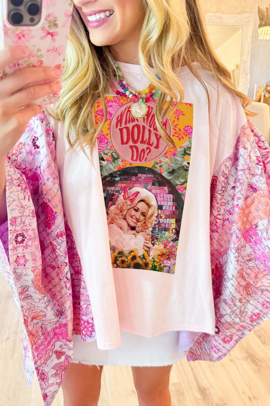 Pink Dolly Print Mix & Match Tee(No Patch)
