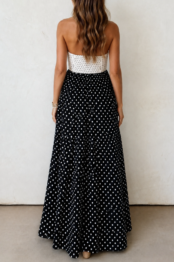 Elegant Polo Dot Colour Dress