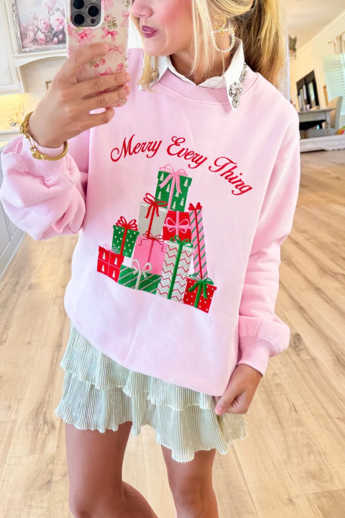 Merry Every Thing Pink Sweatshirt
