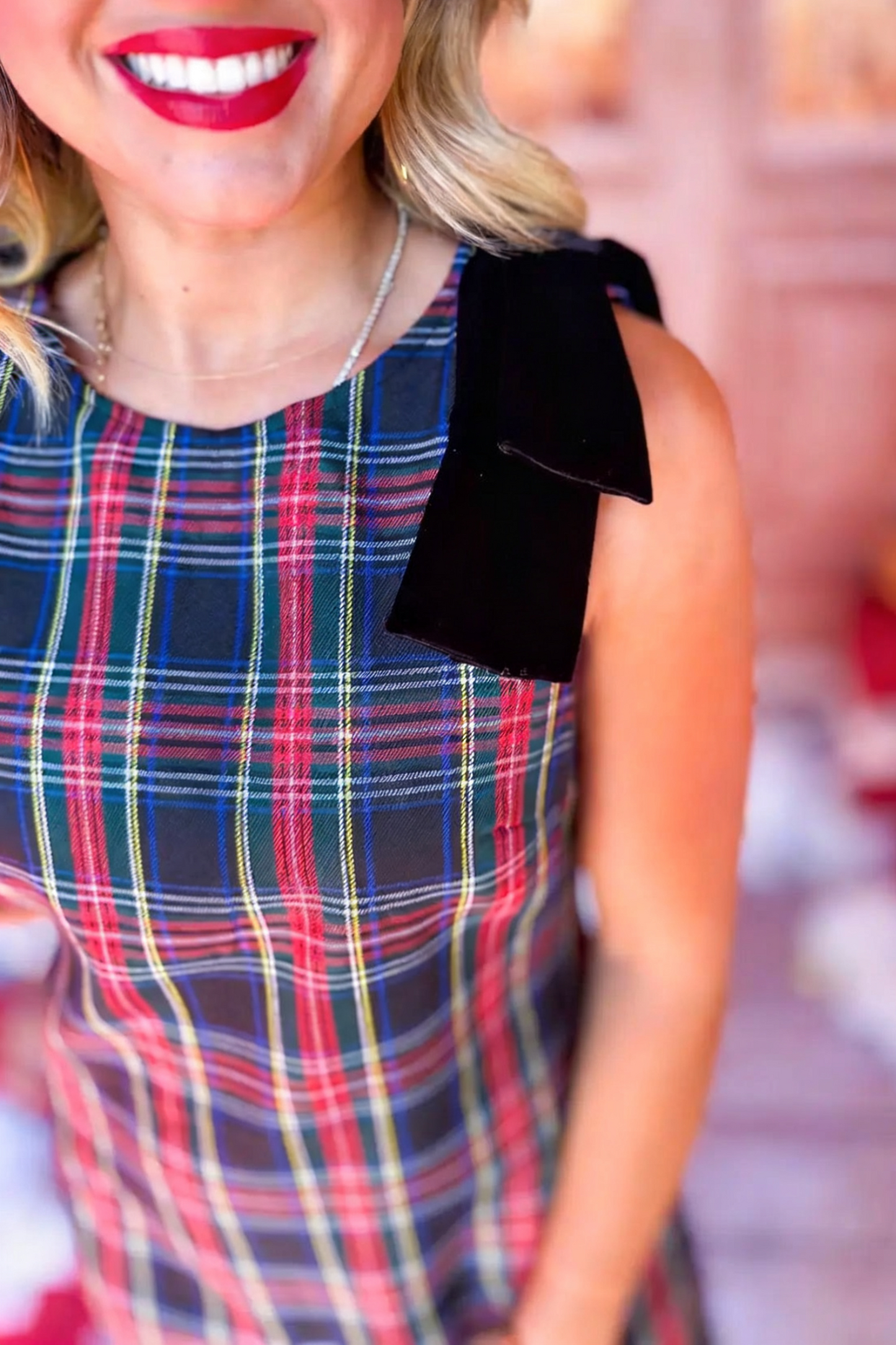 Estelle Dress In Black Plaid