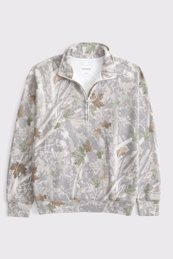 Printed Stand-collar Knit Top