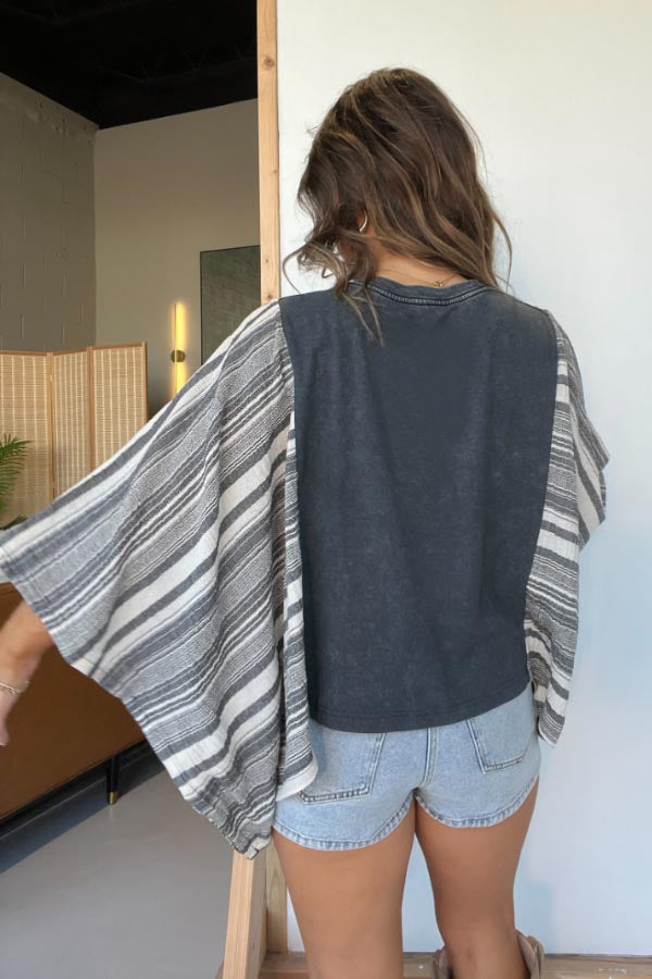 Mix Match Tee Washed Stripe(No Patch)