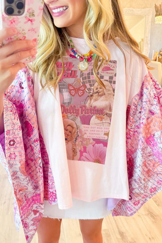 Pink Dolly Print Mix & Match Tee(No Patch)