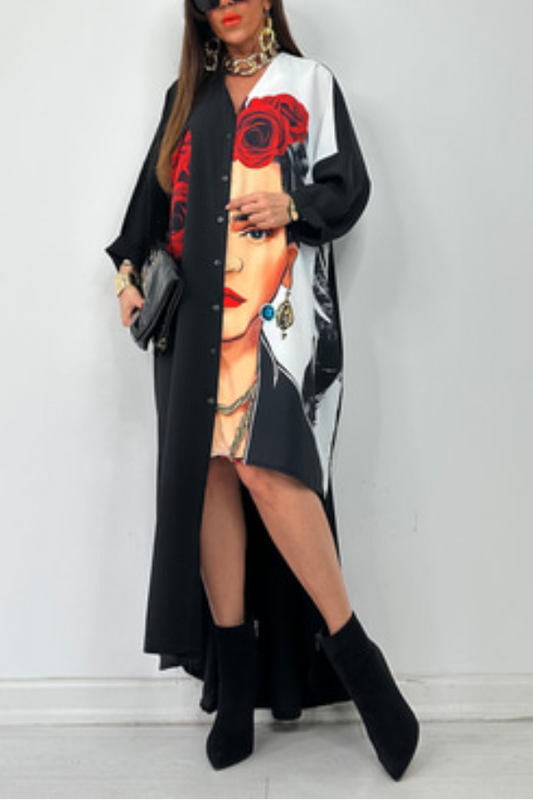 Features traditional Mexican print Dress