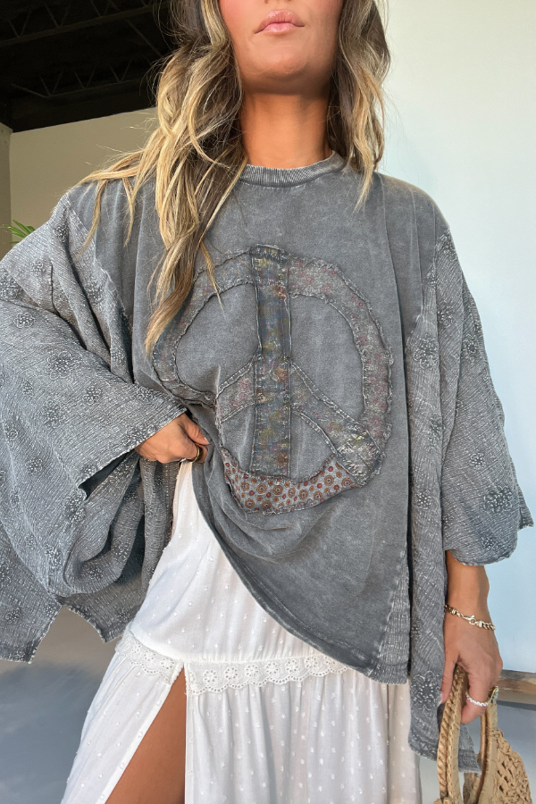 Peace Within Kimono Sleeve Tee Olive