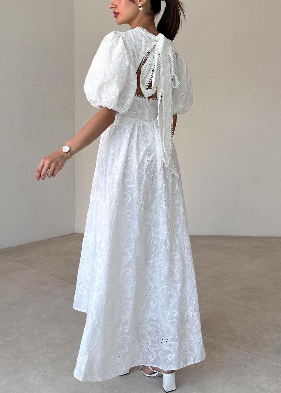 Robe élégante et belle à col rond pour femme