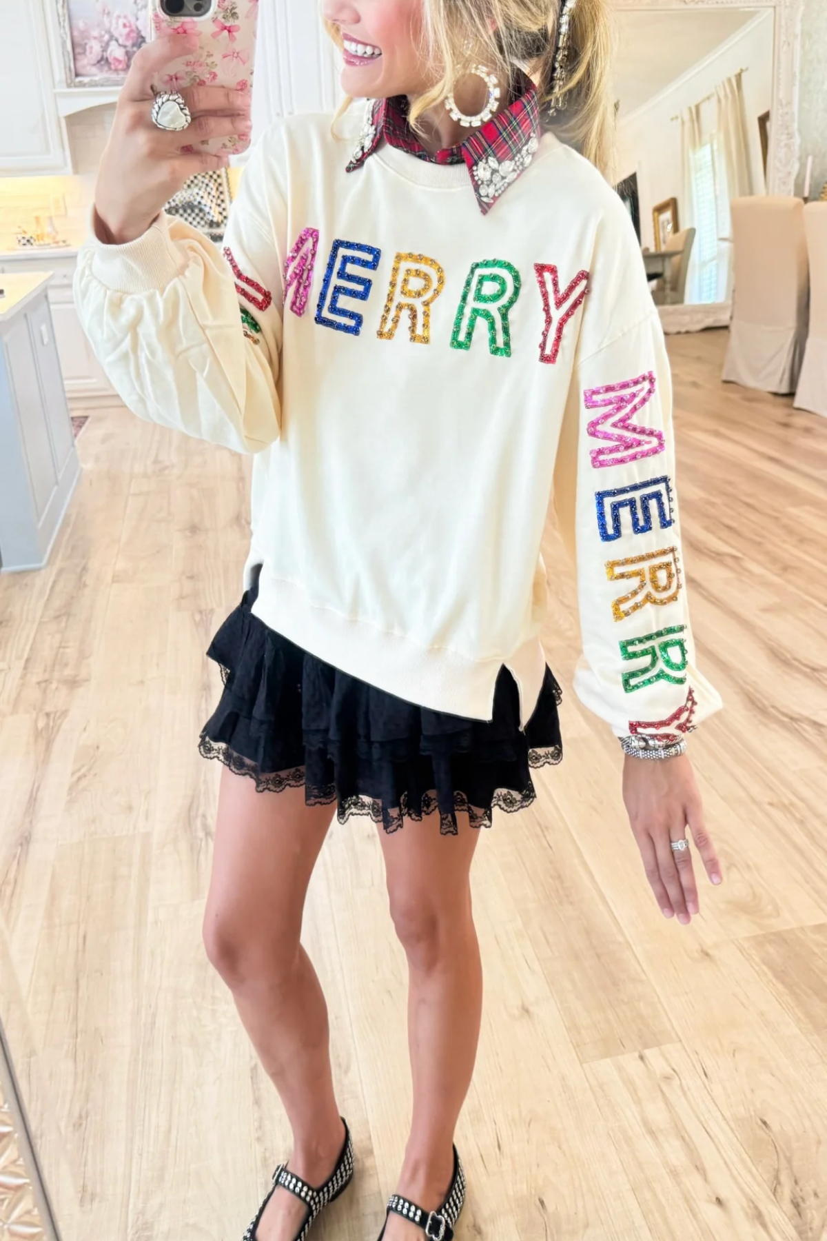 Cream Merry Merry Merry Sweatshirt