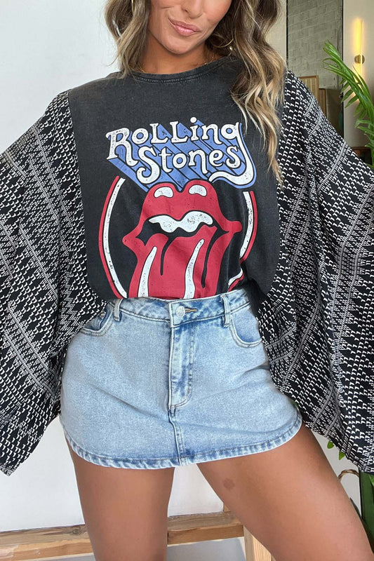 The Rolling Stones Mix & Match Tee Black Aztec