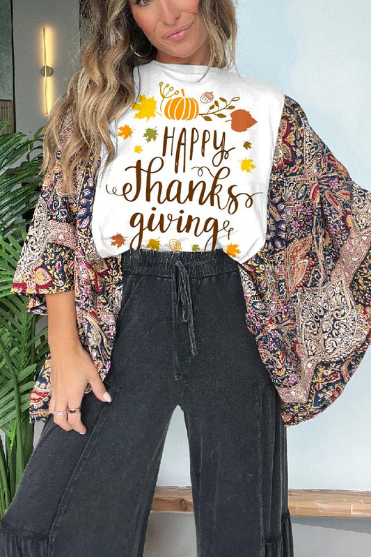 Thanksgiving Day Print Mix & Match Tee(No Patch)