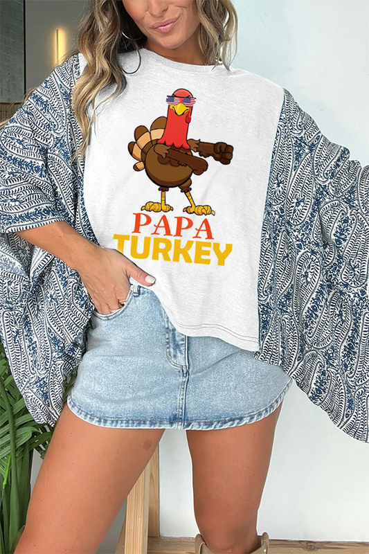 Thanksgiving Funny Turkey Print Tee (No Patch)