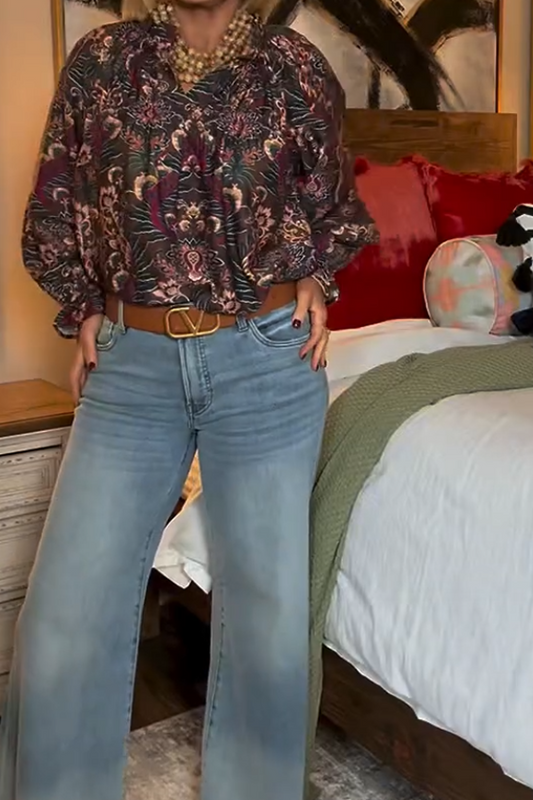 Totem Print Ethnic Style Women Top