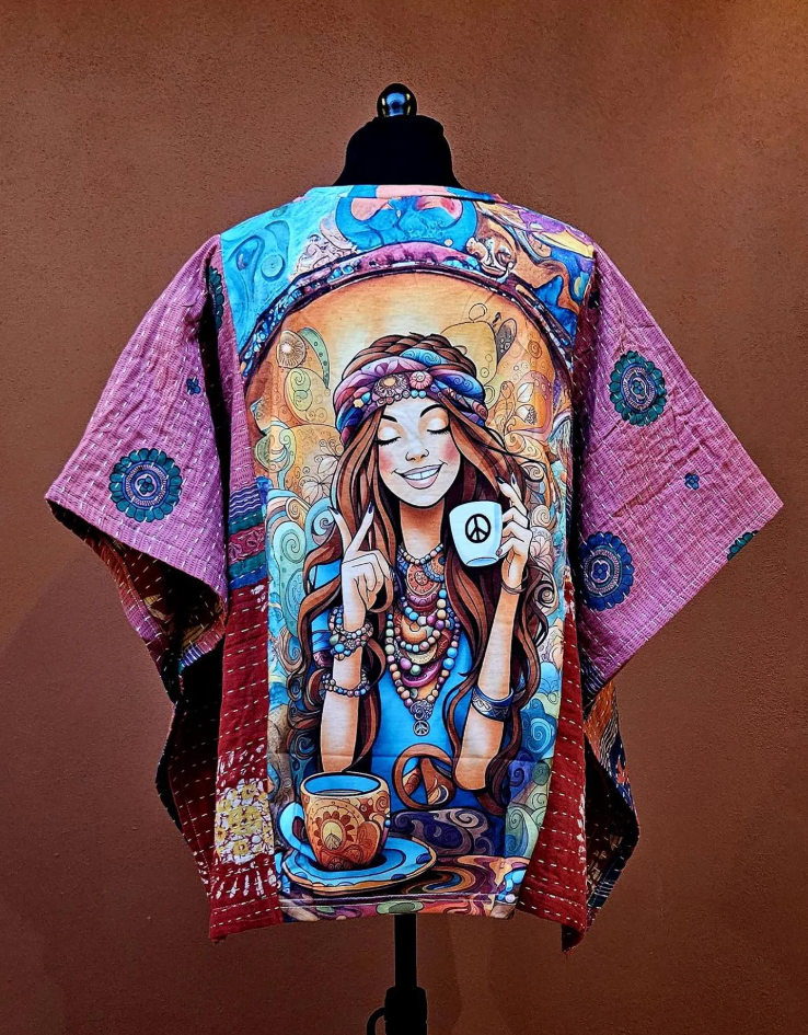 Pink and Blue Hippie Girl Mix & Match Tee