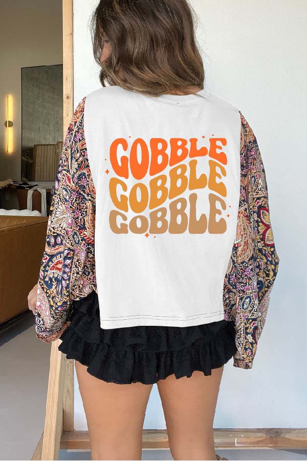 Thanksgiving Day Print Mix & Match Tee(No Patch)
