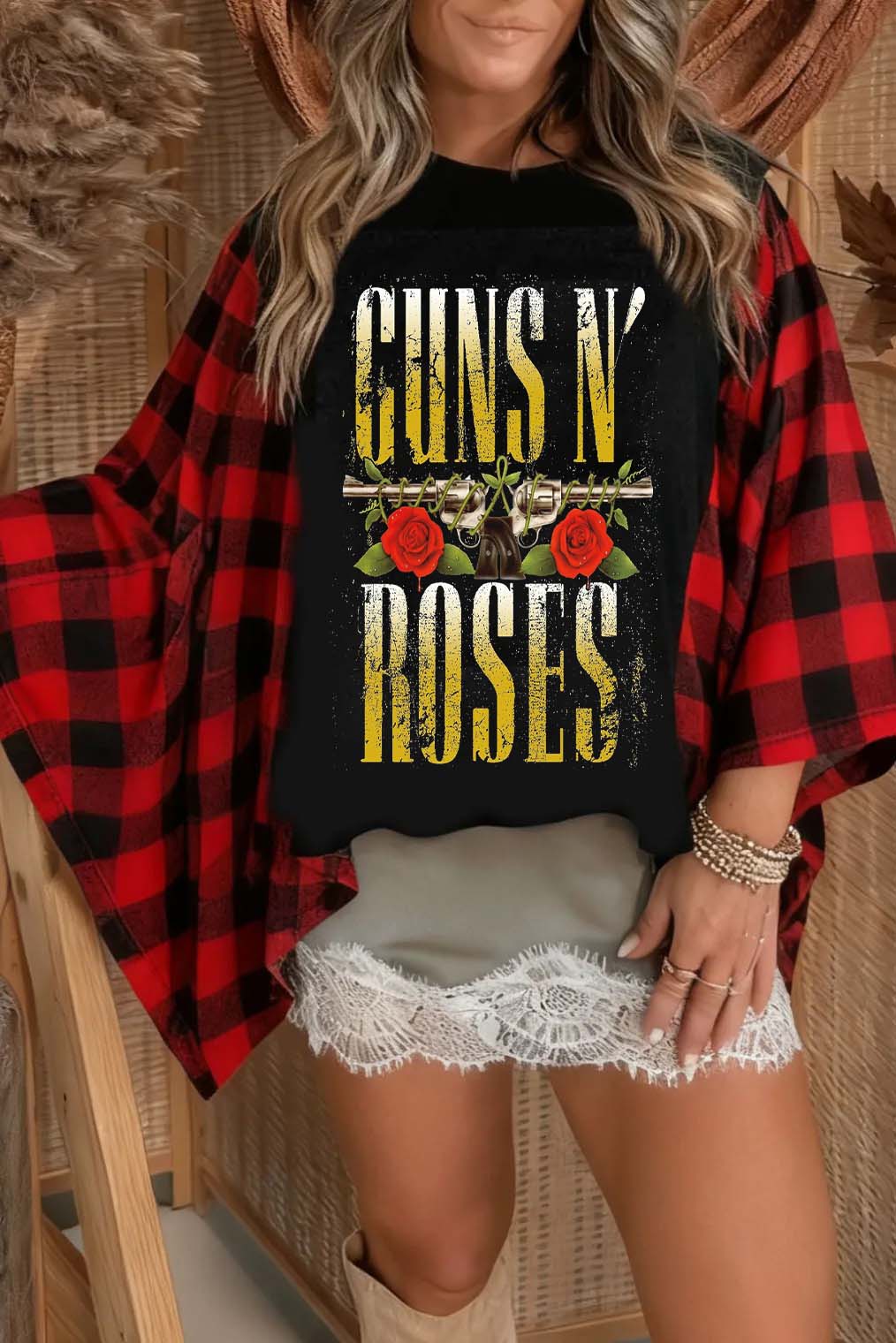 Guns N' Roses Print Mix & Match Tee(No Patch)