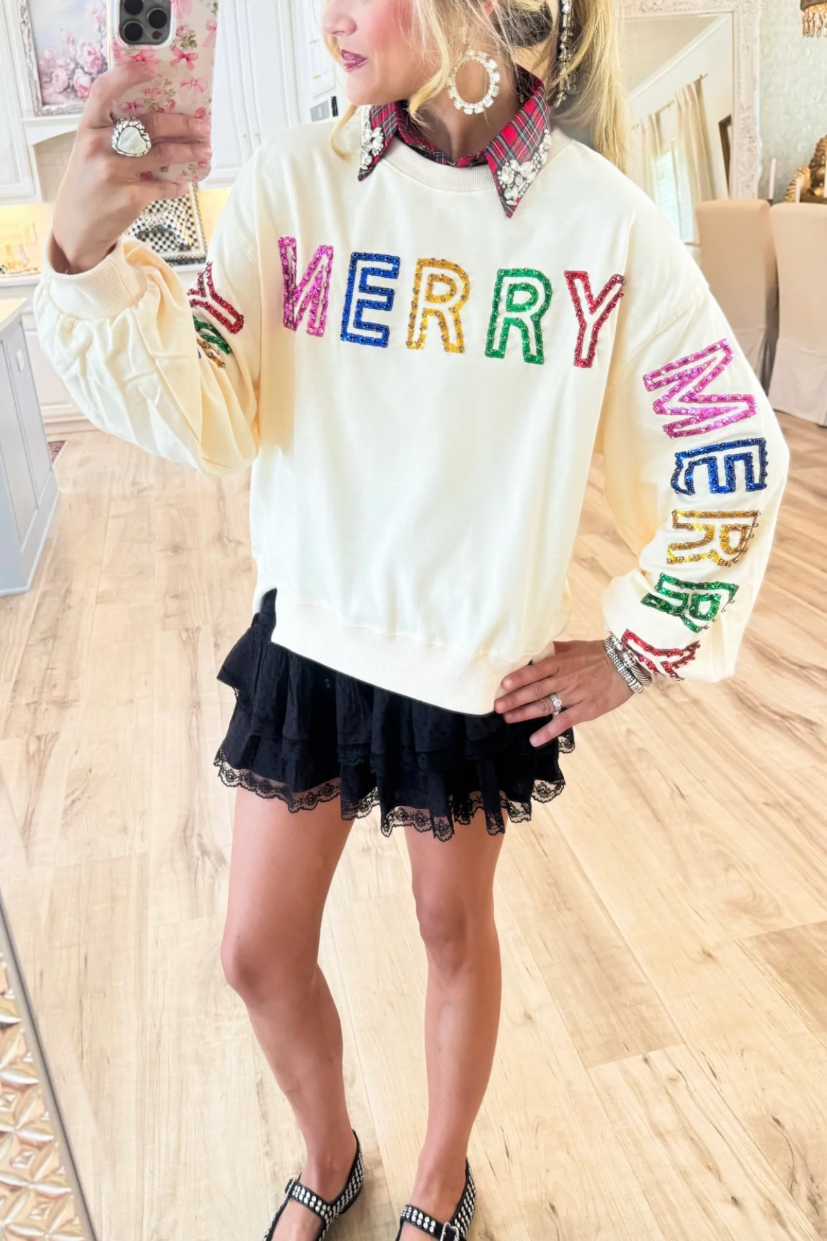 Cream Merry Merry Merry Sweatshirt