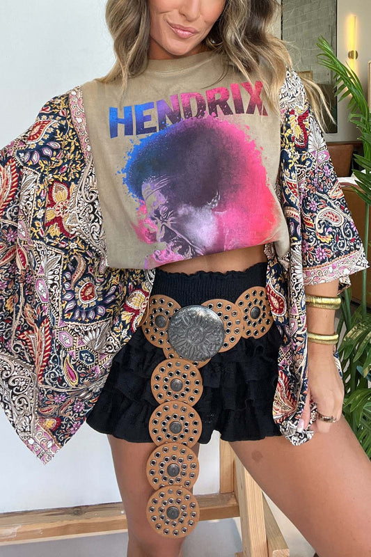 Jimi Hendrix Mix & Match Tee Tan Floral