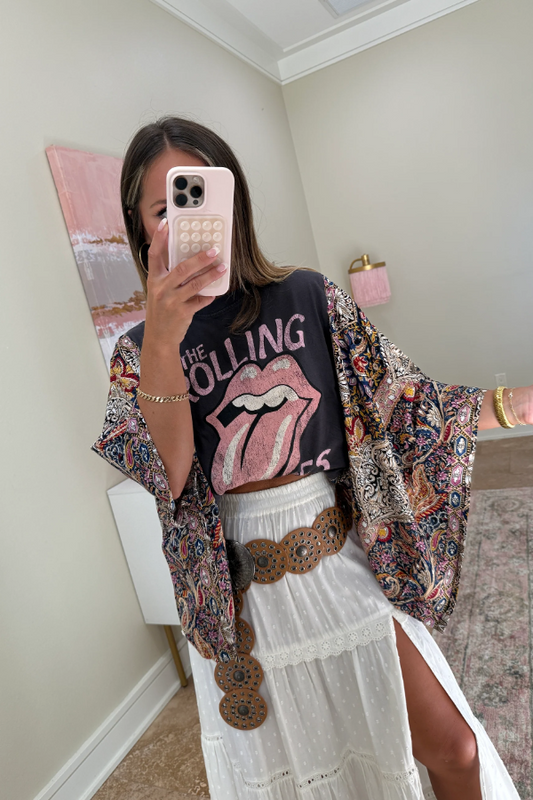 The Rolling Stones Mix & Match Tee Black Floral