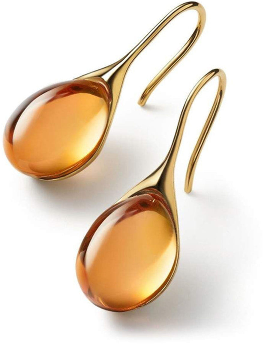 Boucles d'oreilles pendantes en cristal en or et argent