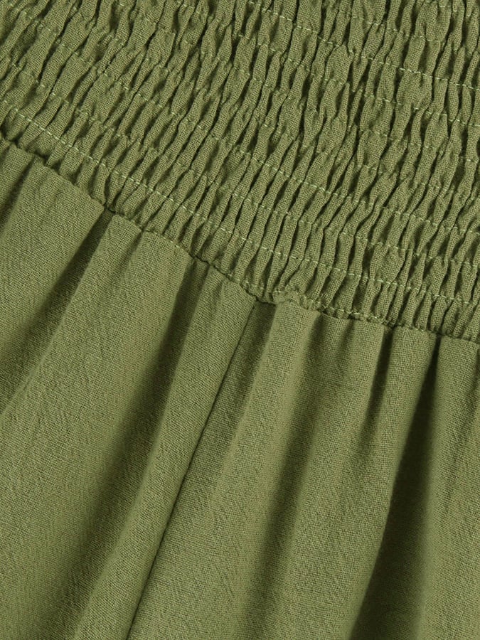Pantalon décontracté ample en coton et lin à ourlet irrégulier plissé à taille haute pour femme