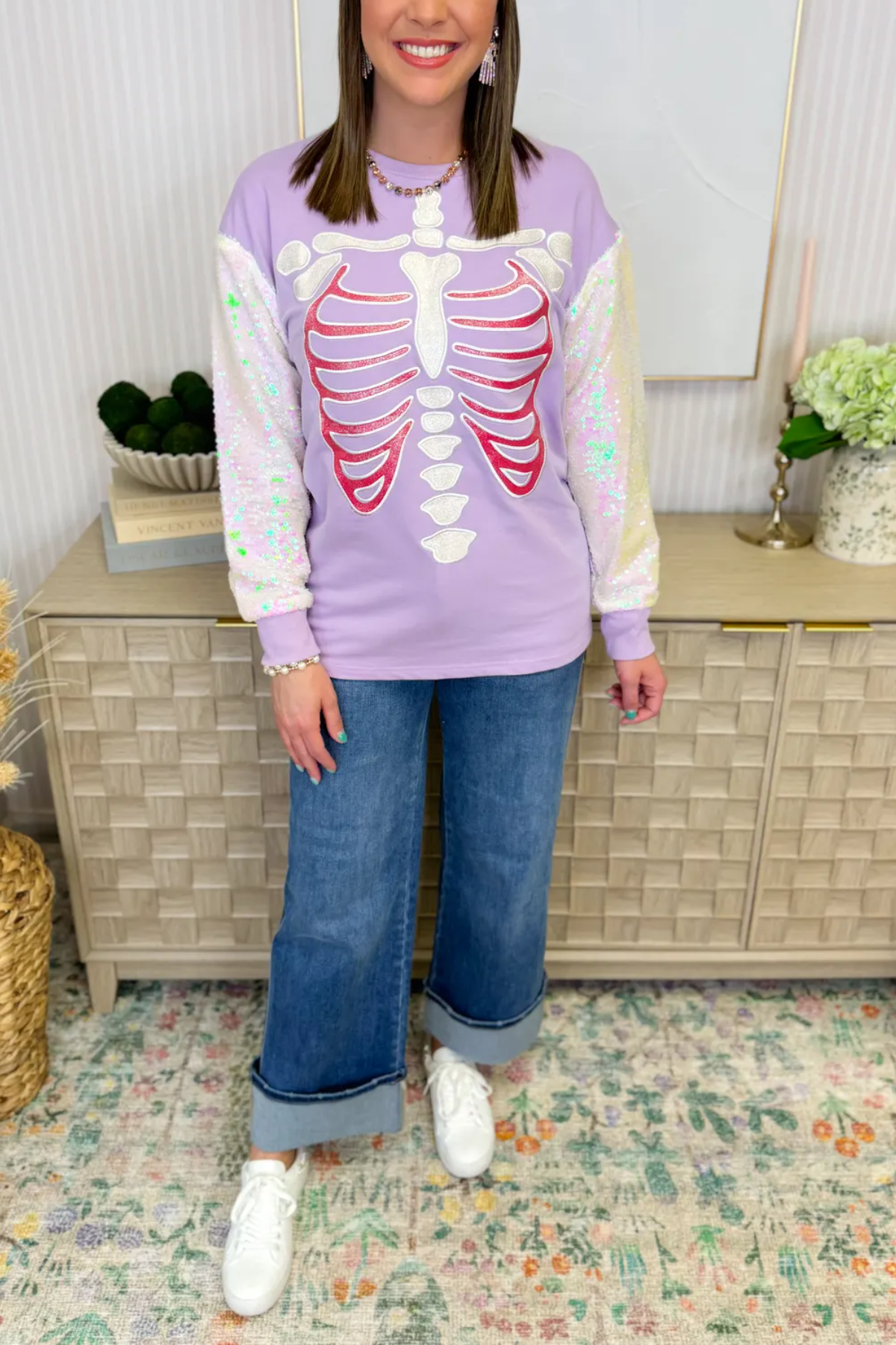 Glitter Skeleton Top