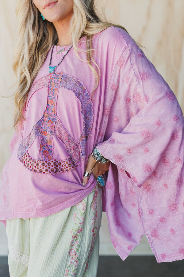 Peace Within Kimono Sleeve Tee Olive
