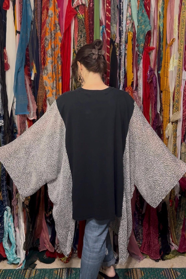 The Clash Retro-print Batwing-sleeve Top
