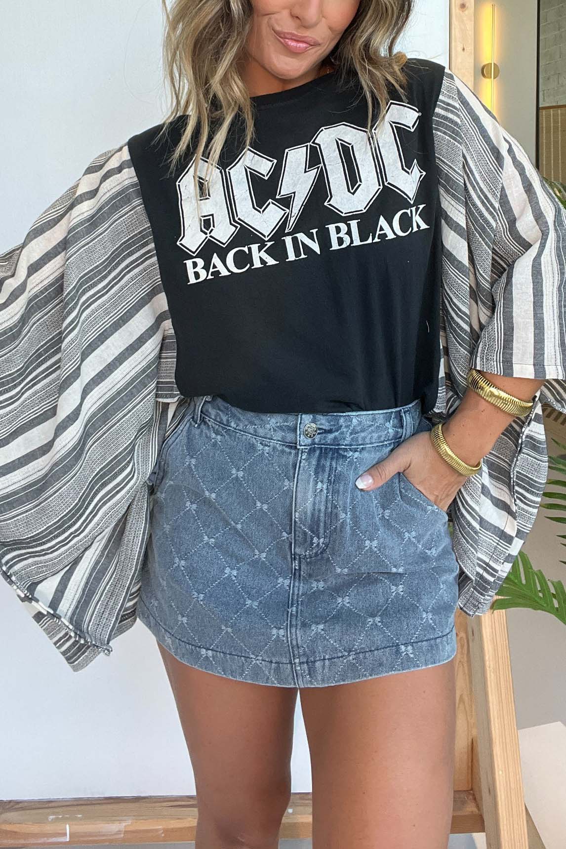 AC/DC Mix & Match Tee Black Stripe