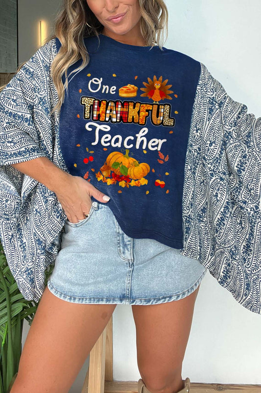 Thanksgiving Day Print Mix & Match Tee(No Patch)