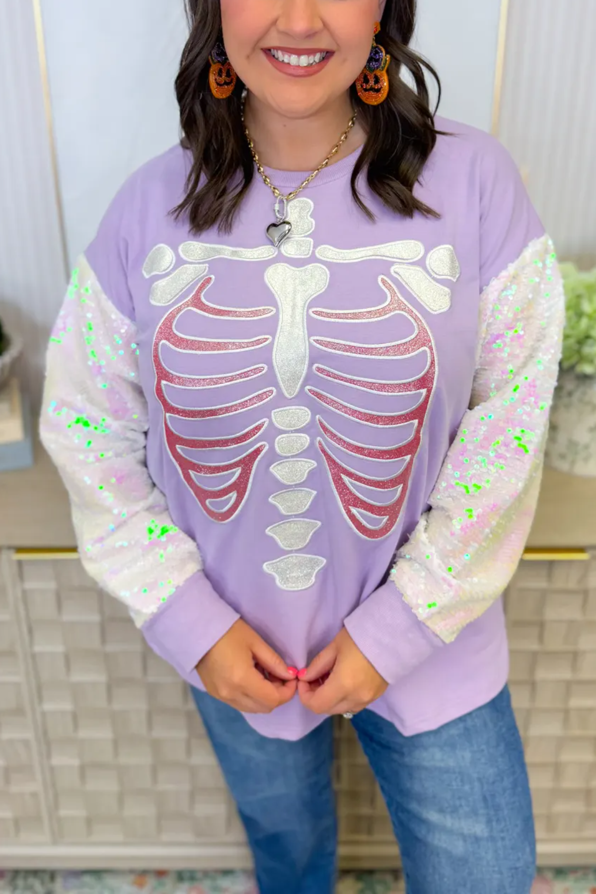 Glitter Skeleton Top
