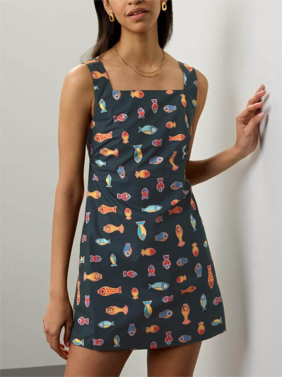 Mini-robe ludique à imprimé poisson