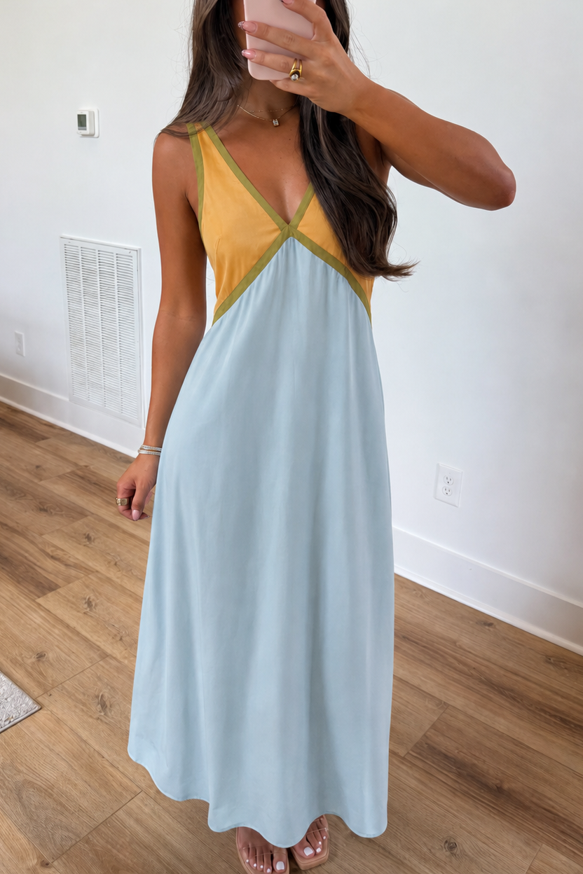 Easily Gorgeous V-Neck Sleeveless Maxi Dress