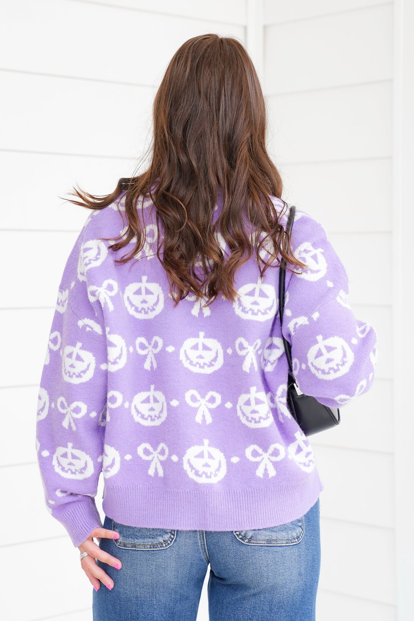 Knit Long Sleeve Jack O'lantern Cardigan with Bows