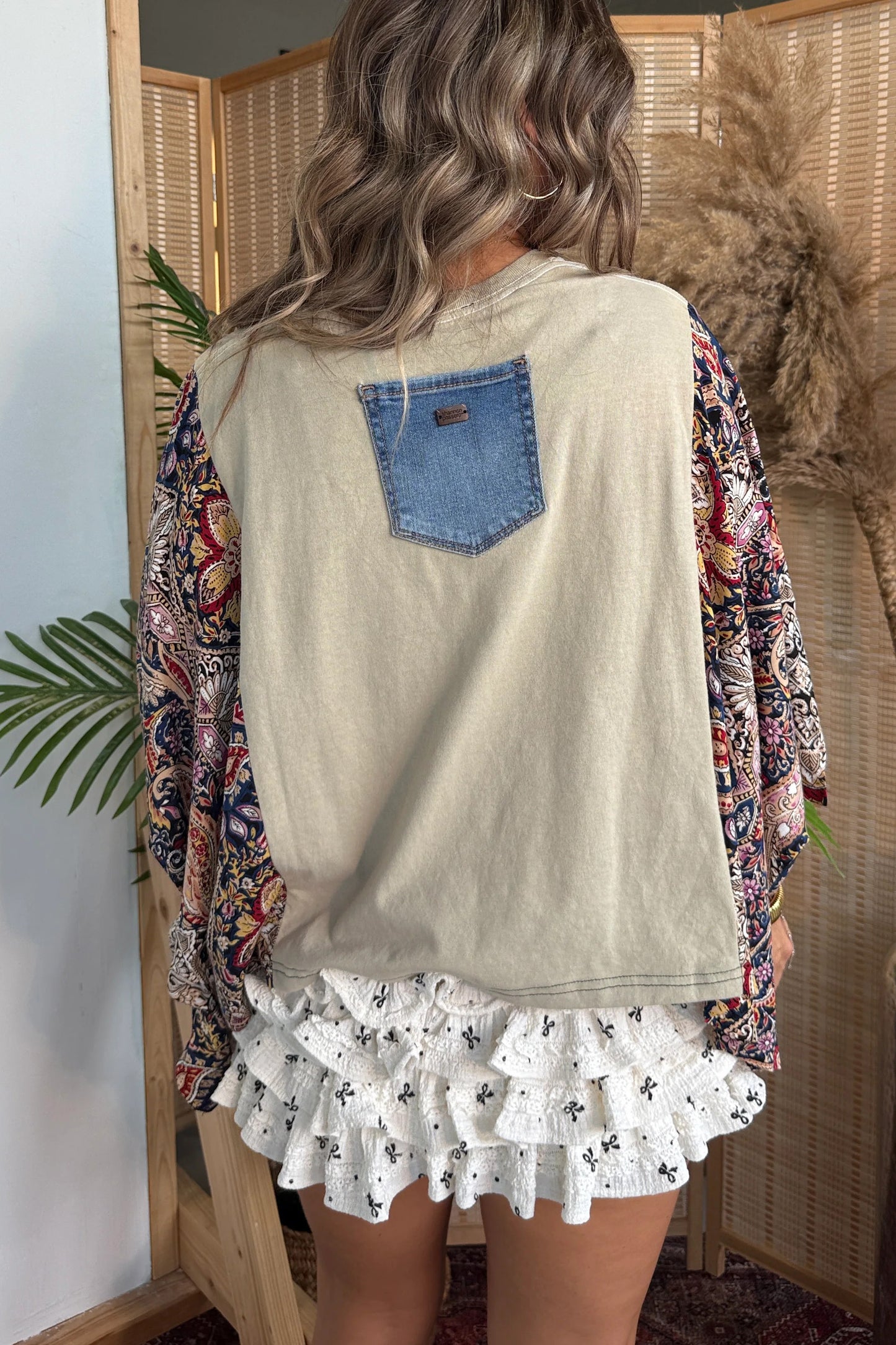 Johnny Cash Mix & Match Tee Taupe Floral