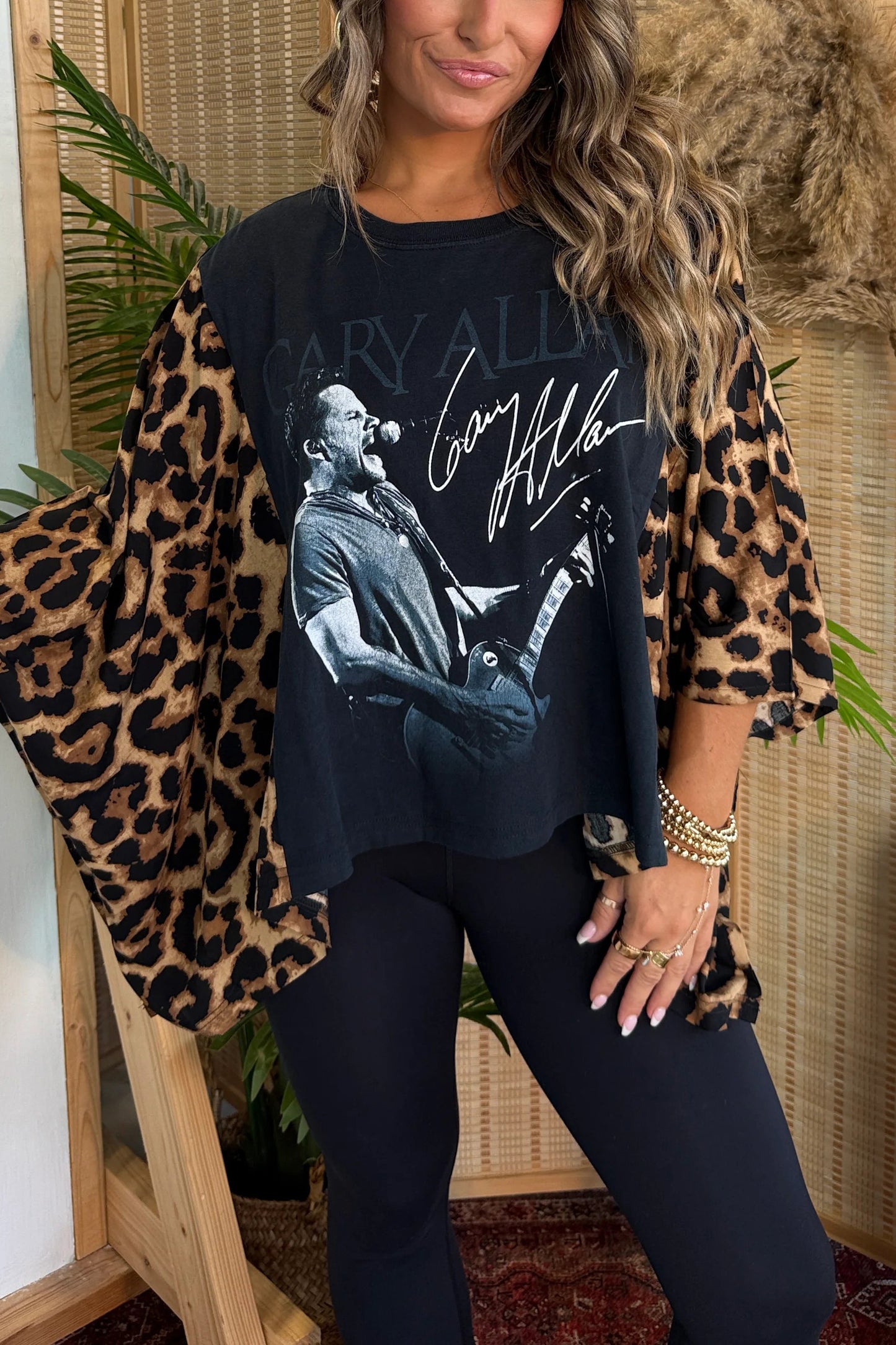 Gary Allen Mix & Match Tee Navy Cheetah
