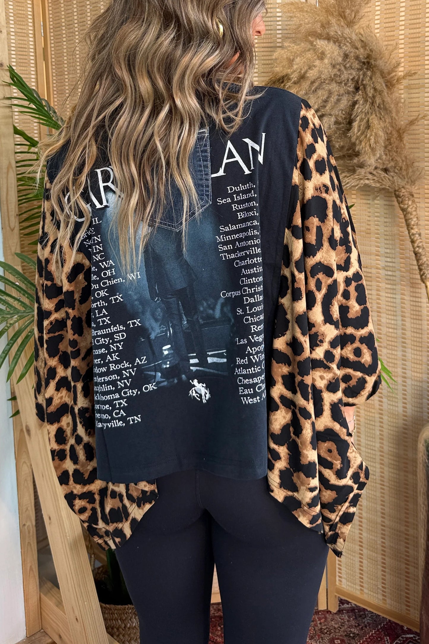 Gary Allen Mix & Match Tee Navy Cheetah