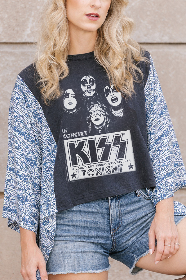 Band KISS Printed T-shirt (No Patch)