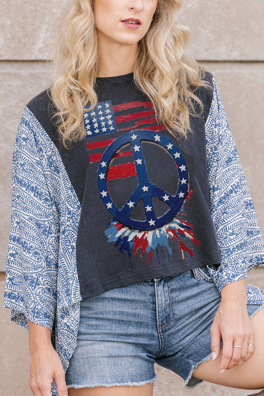 American Flag Print T-Shirt (No Patch)