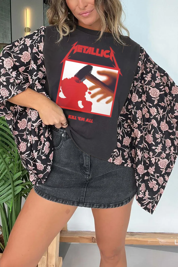 Metallica-Kill 'Em All Cover Printed Tee (No Patch)